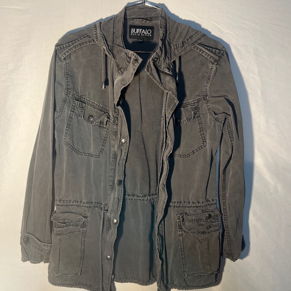 Buffalo David Bitton Dark Gray Zip-Up & Button Jacket  Size XS